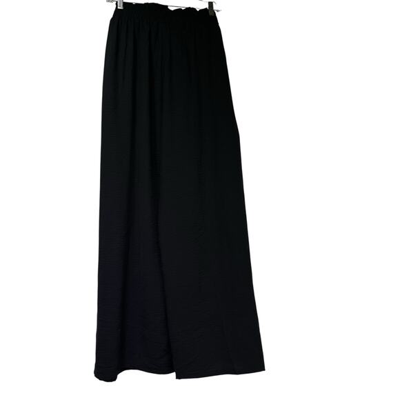 AusLook Plus Size 2X Black Wide Leg Palazzo Bow Waist Tie Pull On Pants New - Picture 3 of 7